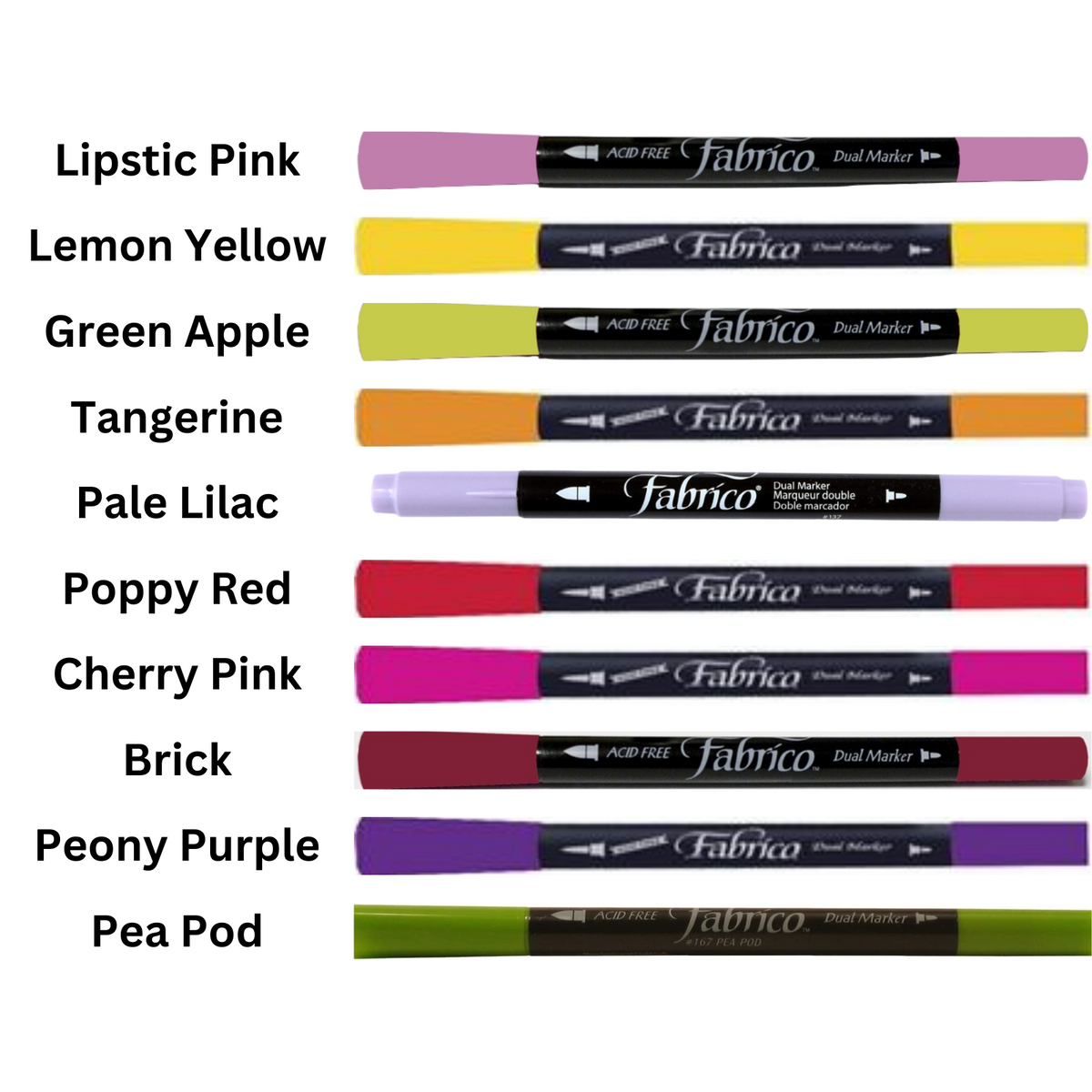 Tsukineko Fabrico Dual Markers All Colours