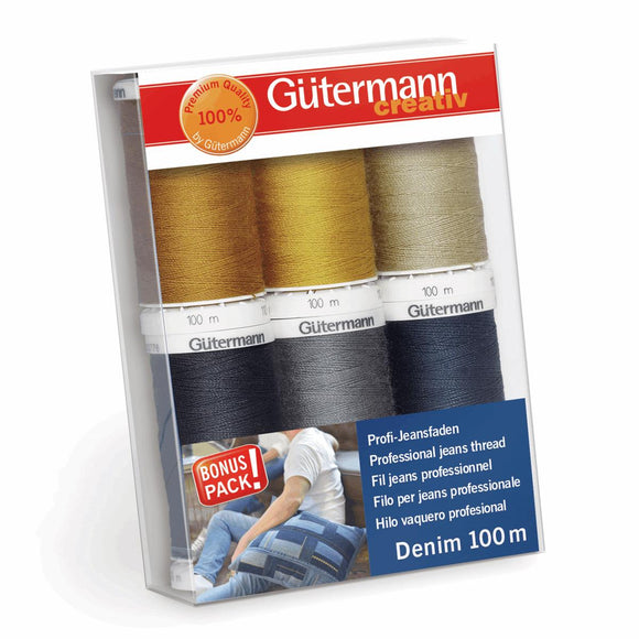 Gutermann Professional Jeans Thread Set - 6x 100m Reels
