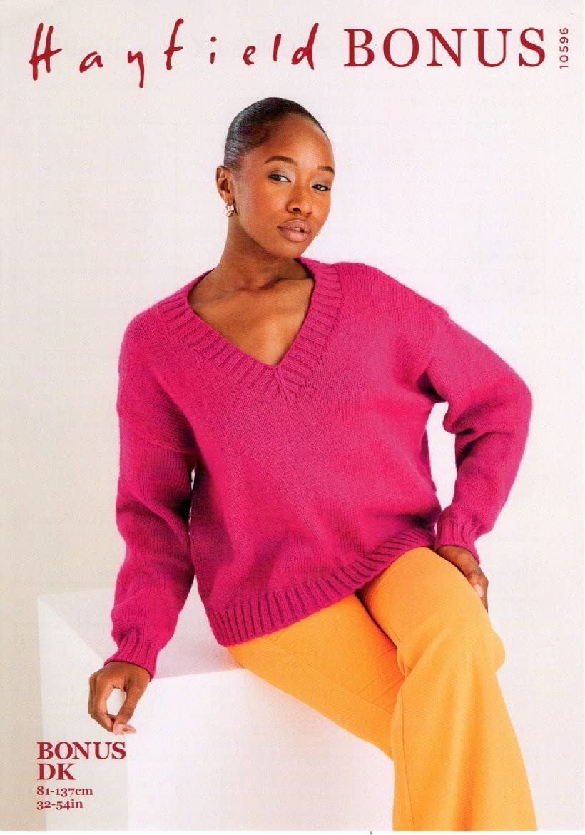 Sirdar Hayfield Bonus Double Knit Knitting Pattern V Neck