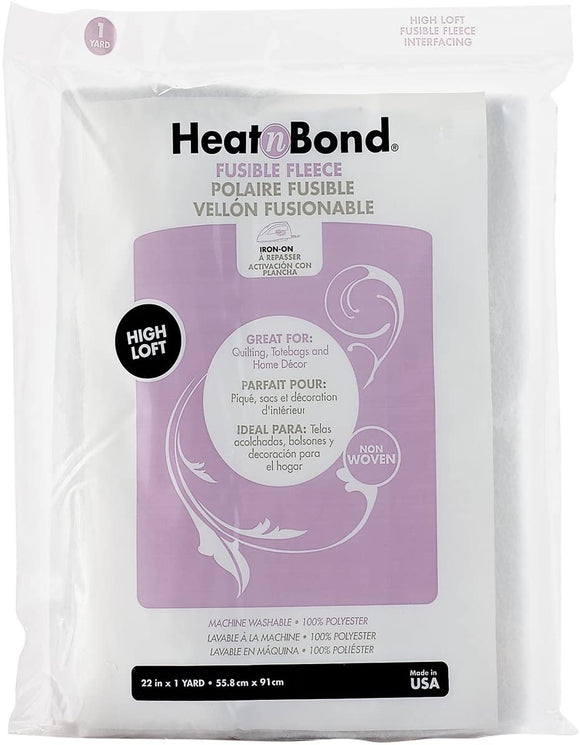 Heat n Bond Fusible Fleece - High Loft - Iron On Bag Making - 91cm x 55cm