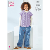 King Cole Pattern Girls Cardigans knitted in Fashion Aran 6561