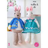 King Cole Pattern Bunnies knitted in Truffle and Big Value DK 50g 9226