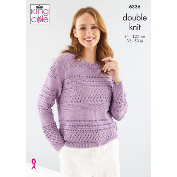 King Cole Pattern Cardigan and Sweater knitted in Bamboo Cotton DK 6336