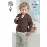 King Cole Pattern Boys Sweater and Cardigan Knitted with Comfort DK 4149