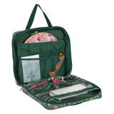 HobbyGift Morris Green Floral Project/Craft Bag with Embroidery Hoop Storage