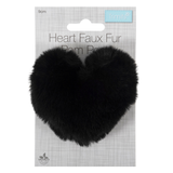 Trimits Pom Pom Faux Fur Heart 9cm - Choose Colour