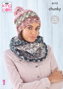 King Cole Knitting Pattern Accessories: Knitted in Nordic Chunky 6113