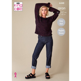 King Cole Pattern Ladies Sweaters knitted in Firefly Aran 6448