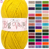 King Cole Big Value Chunky Acrylic Wool 100g - All Colours