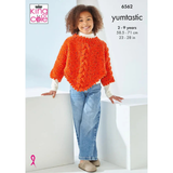 King Cole Pattern Girls Poncho and Hoodie knitted in Yumtastic 6562
