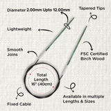 KnitPro Dreamz Fixed Circular Needles 40cm : All Sizes