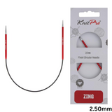 KnitPro Zing Fixed Circular Needles Asymmetrical 25cm: All Sizes 2mm - 5mm