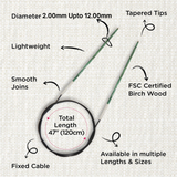 KnitPro Dreamz Fixed Circular Needles 120cm : All Sizes