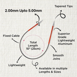 KnitPro Zing Fixed Circular Needles Asymmetrical 25cm: All Sizes 2mm - 5mm
