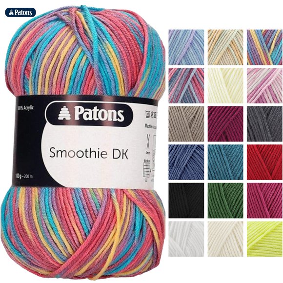 Patons Smoothie DK Double Knit Wool 100g - Knitting Yarn - All Colours