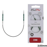 KnitPro Zing Fixed Circular Needles 22.5cm: All Sizes 2mm - 5mm