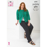King Cole Pattern Ladies Gilet and Cardigan knitted in Yummy Glitz 6394