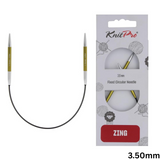 KnitPro Zing Fixed Circular Needles 22.5cm: All Sizes 2mm - 5mm