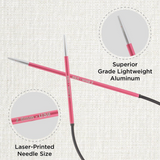KnitPro Zing Fixed Circular Needles Asymmetrical 25cm: All Sizes 2mm - 5mm
