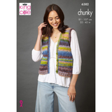 King Cole Pattern Ladies Waistcoat and Tank Top knitted in Flair Chunky 6382