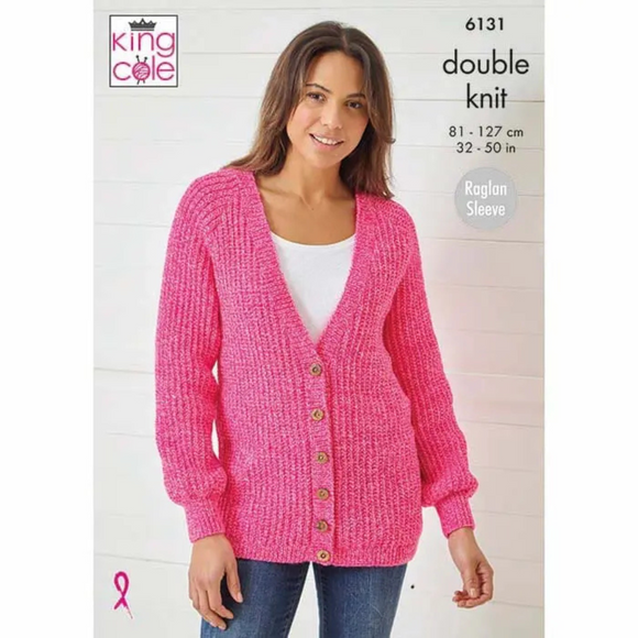 King Cole Pattern Ladies Sweater & Jacket Knitted in Pricewise Twirly DK 6131
