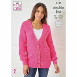 King Cole Pattern Ladies Sweater & Jacket Knitted in Pricewise Twirly DK 6131