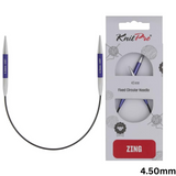 KnitPro Zing Fixed Circular Needles 22.5cm: All Sizes 2mm - 5mm
