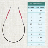 KnitPro Zing Fixed Circular Needles 22.5cm: All Sizes 2mm - 5mm