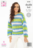 King Cole Knitting Pattern Sweater, Cardign and Tank Top - Knitted in Tropical Beaches DK 6123