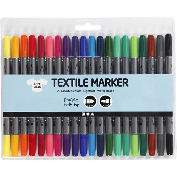 Creativ Textile Markers 20pc - Standard Colours