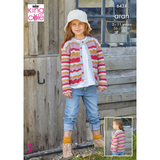 King Cole Pattern Girls Cardigans knitted in Homespun Aran 6424
