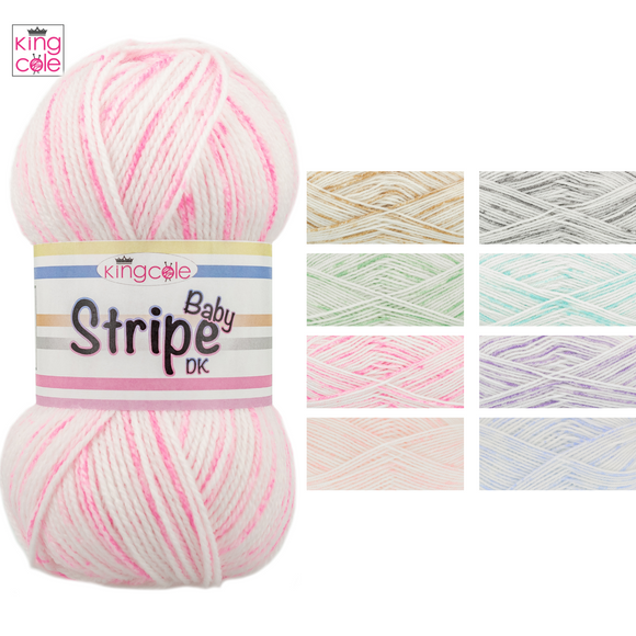 King Cole Baby Stripe DK 100g - All Colours