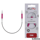 KnitPro Zing Fixed Circular Needles 22.5cm: All Sizes 2mm - 5mm