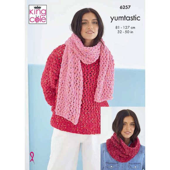 King Cole Pattern Women’s Sweater and Accessories knitted in Yumtastic 6257