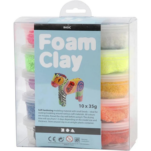 Creativ Foam Clay - 10 tubs - Assorted Colours