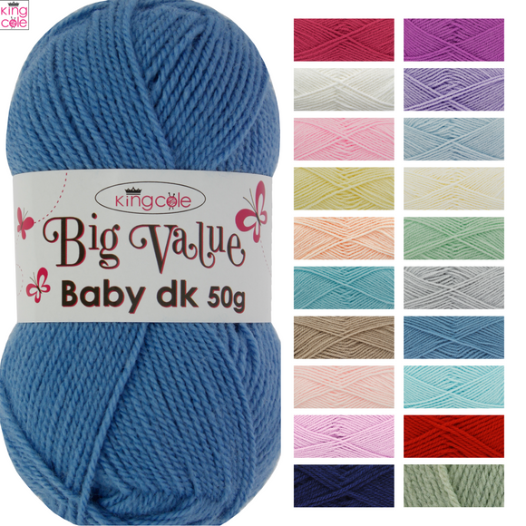 King Cole Big Value Baby DK 50g - All Colours