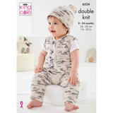 King Cole Pattern Baby Set knitted in Dot Dot Dash DK 6534