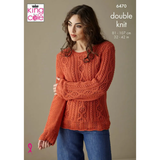 King Cole Pattern Ladies Sweater and Cardigan knitted in Cottonsoft DK 6470