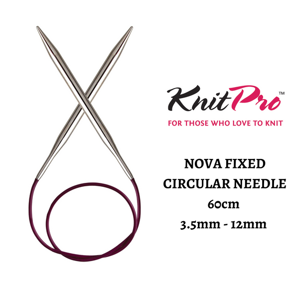 Nova Metal: Knitting Pins: Circular: Fixed: 60cm