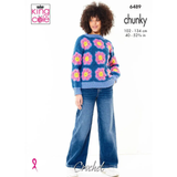 King Cole Pattern Ladies Flower Cardigan and Jumper crocheted in Big Value Chunky 6489