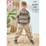 King Cole Pattern Boys Sweaters knitted in Cottagespun DK 6493