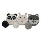 Xmas Deal Pack of 3 Fluffy Animal Retractable Tape Measures with Pom Pom Tails - 150cm/60"