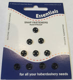 Snap Fasteners Poppers Press Studs Metal Plastic Small Medium Large Black Silver