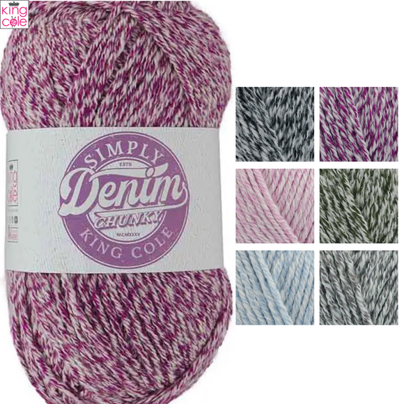 King Cole Simply Denim Chunky 100g - All Colours