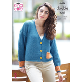 King Cole Pattern Ladies V-Neck Cardigan and Sweater knitted in Eternity DK 6454