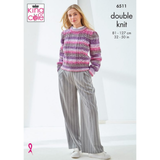 King Cole Pattern Ladies Cardigan and Sweater knitted in Bramble DK 6511