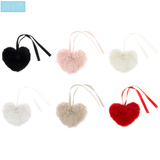 Trimits Pom Pom Faux Fur Heart 9cm - Choose Colour