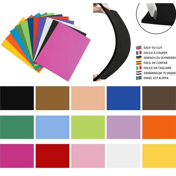 Creativ Eva Foam, A4, thickness 2 mm, 10 sheet/ 1 pack - All Colours