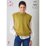 King Cole Pattern Cardigan and Slipover knitted in Merino Blend 4Ply 6294