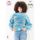 King Cole Pattern Ladies Cardigan and Jumper crocheted in Flair Chunky 6491